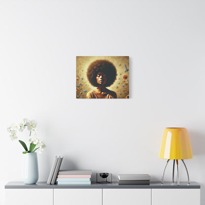 Canvas Painting - African American Woman in Wildflowers