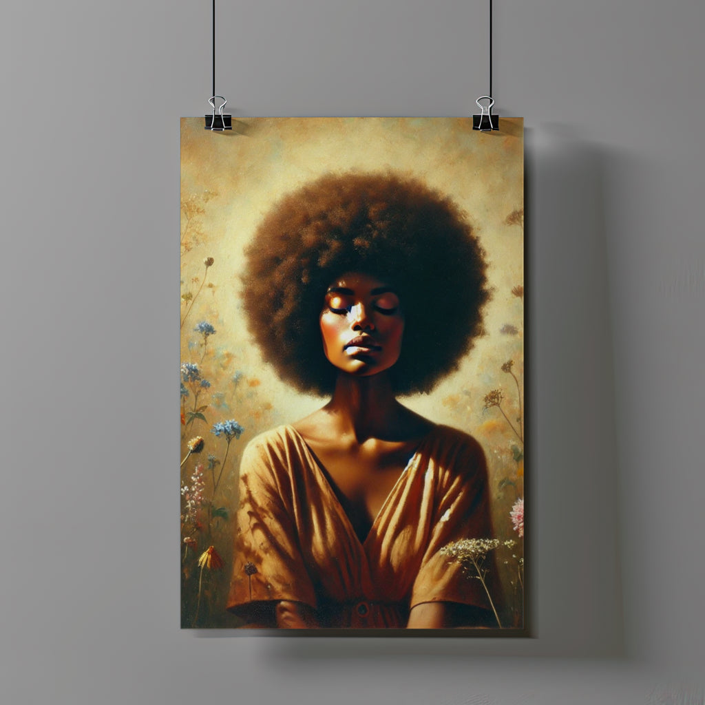 Wildflowers & Afros Digital Art Print -Download