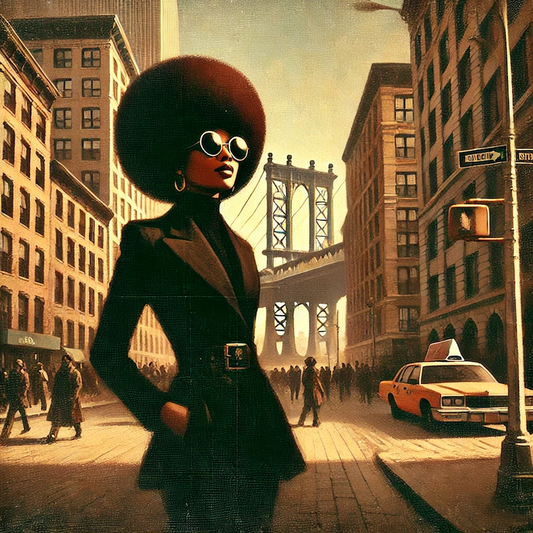 Vintage City Afro Digital Art Print -Download